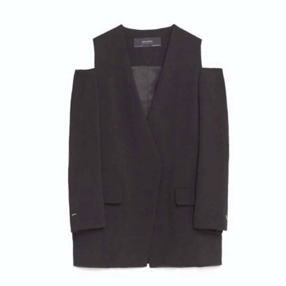 Zara Basic Collection Tuxedo Style Cold Shoulder … - image 6